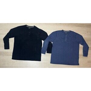 Lot Of 2 Outdoor Life Shirt Men’s XLT Black Long Sleeve Field Thermal Henley